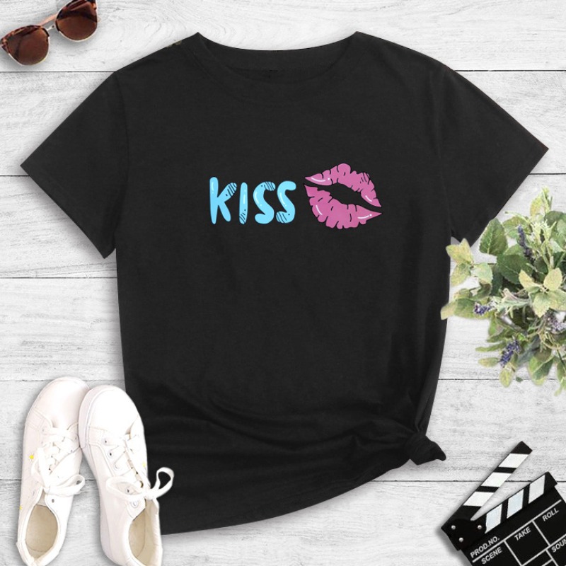 

Lovely Leisure O Neck Letter Print Black T-shirt