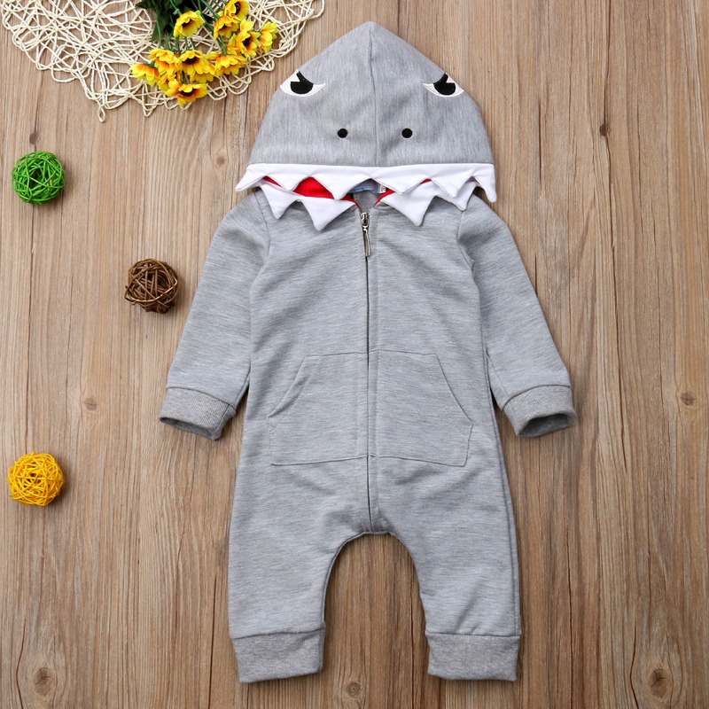 

Lovely Stylish Zipper Design Grey Boy One-piece Jumpsuit