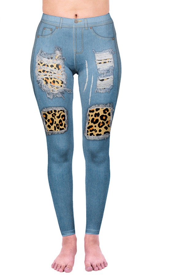 

Lovely Sportswear Patchwork Blue Pants