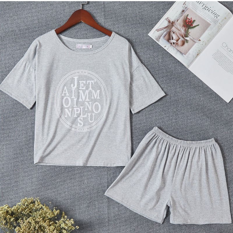 

Lovely Leisure Letter Print Grey Sleepwear
