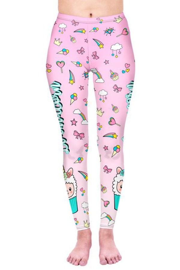 

Lovely Sportswear Cartoon Print Pink Pants