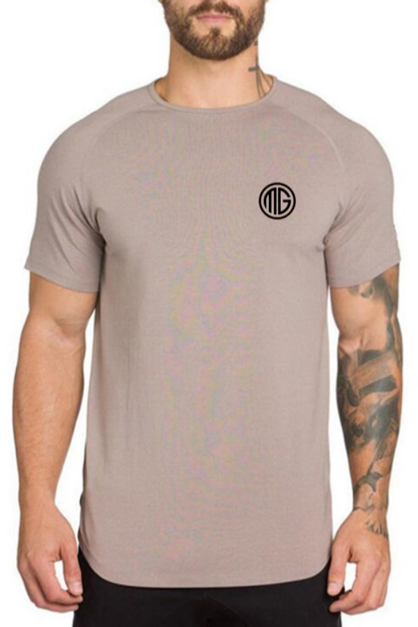 

Lovely Sportswear Letter Khaki T-shirt