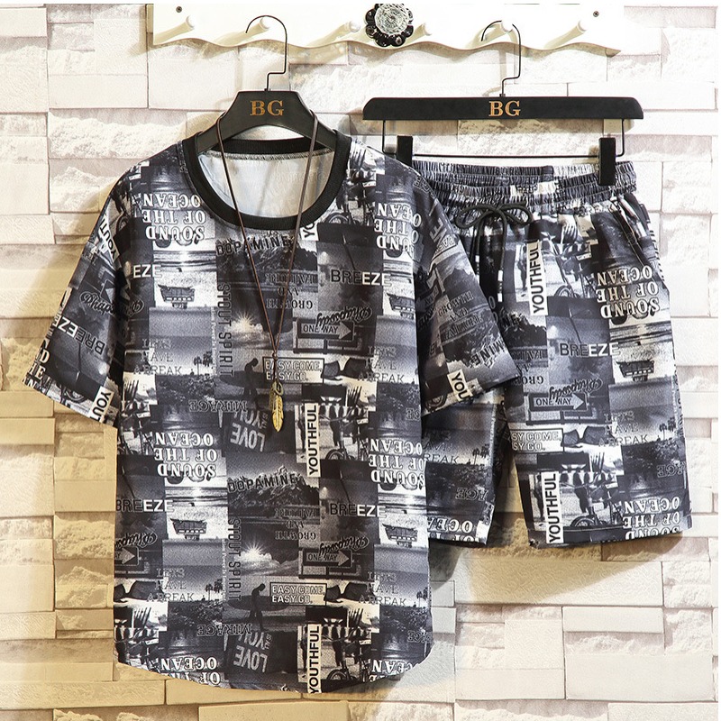 

Lovely Leisure Letter Print Black Two-piece Shorts Set