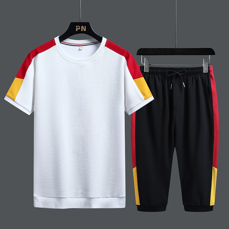 

Lovely Sportswear Patchwork White Two-piece Shorts Set