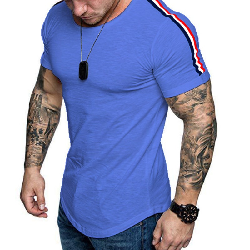 

Lovely Sportswear Patchwork Blue T-shirt