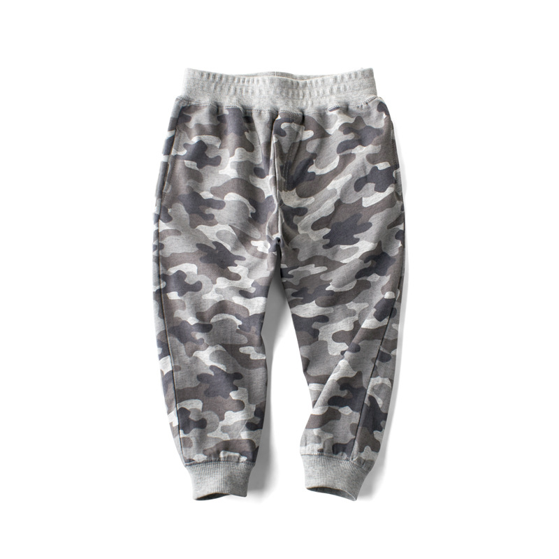 

Lovely Trendy Camo Print Grey Boy Pants, Gray camouflage