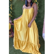Lovely Leisure Loose Yellow Maxi Dress