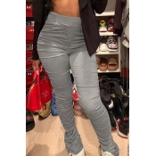 Lovely Casual Fold Design Grey Pants