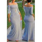 LW BASICS Plus Size Off The Shoulder Prom Dress