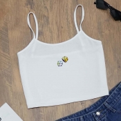 Lovely Casual Print White Camisole