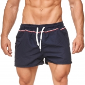 Lovely Sportswear Lace-up Navy Blue Shorts