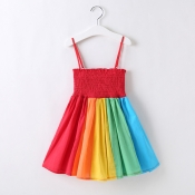 Lovely Trendy Rainbow Striped Multicolor Girl Knee