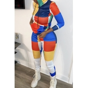 Lovely Trendy Patchwork Multicolor Two-piece Pants