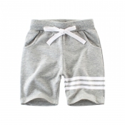 Lovely Casual Lace-up Grey Boy Shorts