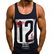 Lovely Sportswear Letter Navy Blue Vest