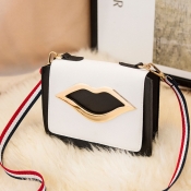 Lovely Trendy Lip Black Crossbody Bag