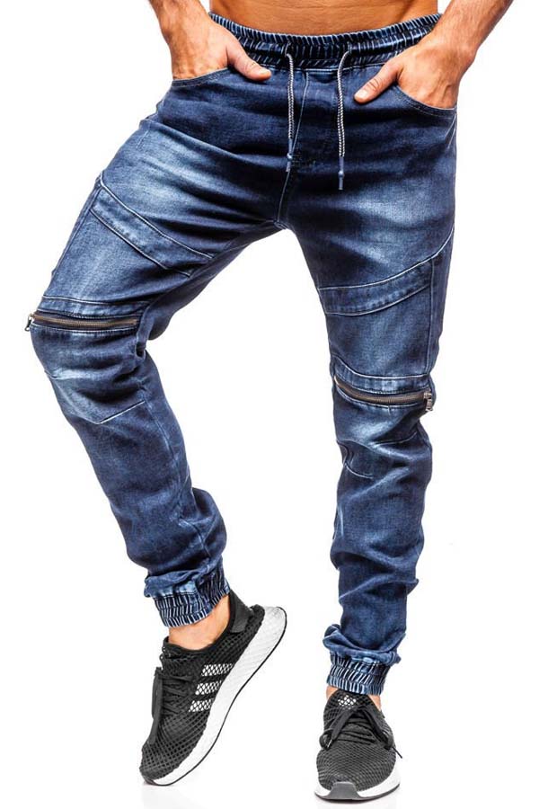 

Lovely Casual Lace-up Blue Jeans