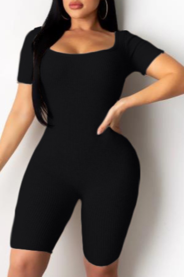 

Lovely Trendy Bandage Design Black One-piece Romper