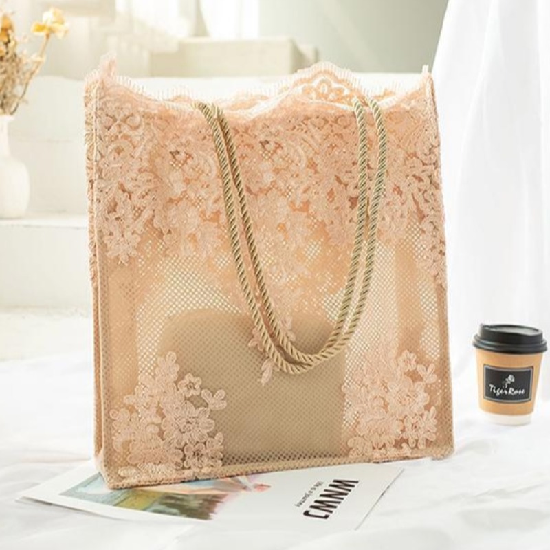 

Lovely Casual See-through Champagne Messenger Bag
