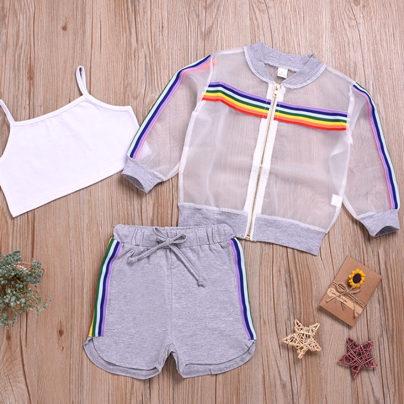 

Lovely Trendy See-through Grey Girl Two-piece Shorts Set