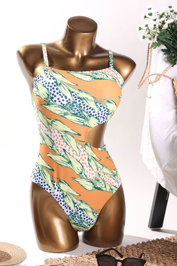 

Lovely Print Multicolor One-piece Swimsuit, Multi