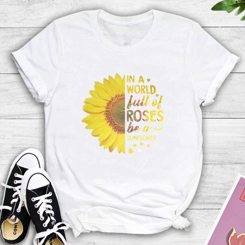 

Lovely Casual O Neck Print White T-shirt