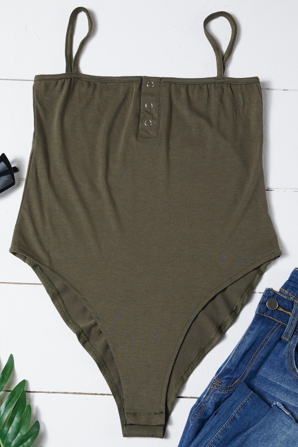 

Lovely Sexy Skinny Army Green Bodysuit