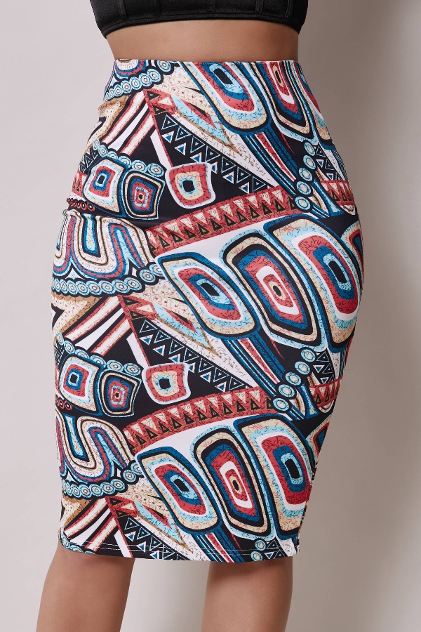 

Lovely Trendy Print Multicolor Skirt, Multi