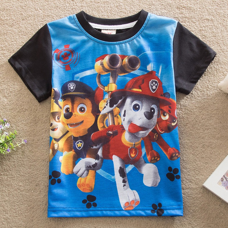 

Lovely Casual Cartoon Print Black Boy T-shirt