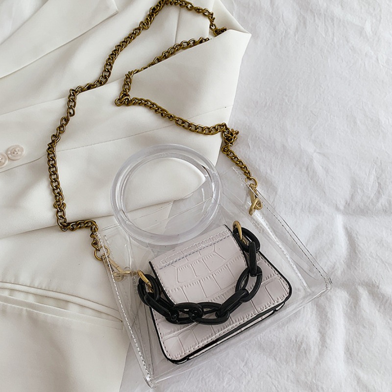 

Lovely Stylish See-through White Crossbody Bag