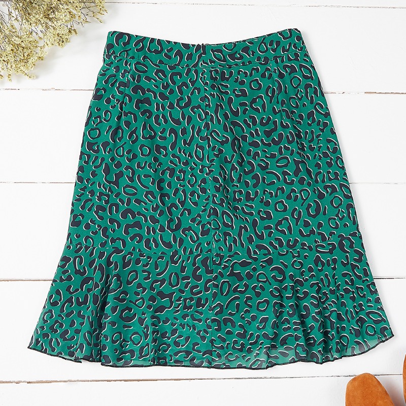 

Lovely Trendy Print Green Skirt