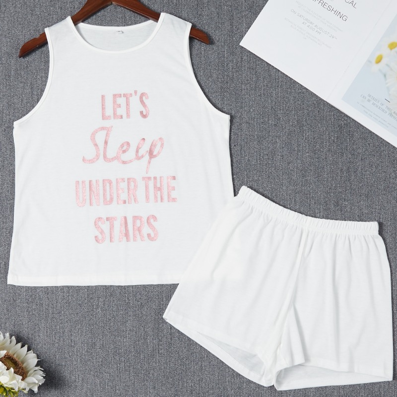 

Lovely Leisure Letter White Sleepwear