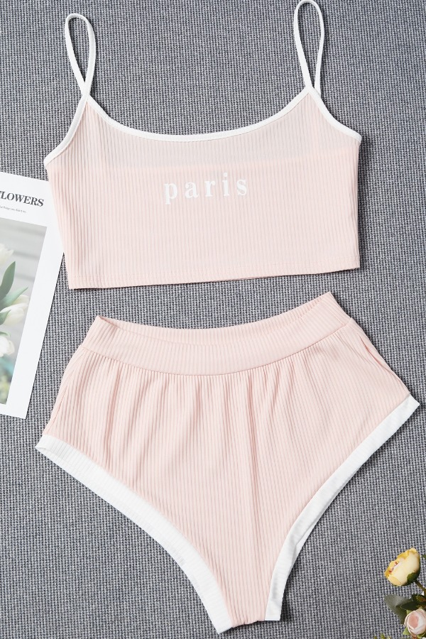 

Lovely Leisure Letter Pink Sleepwear