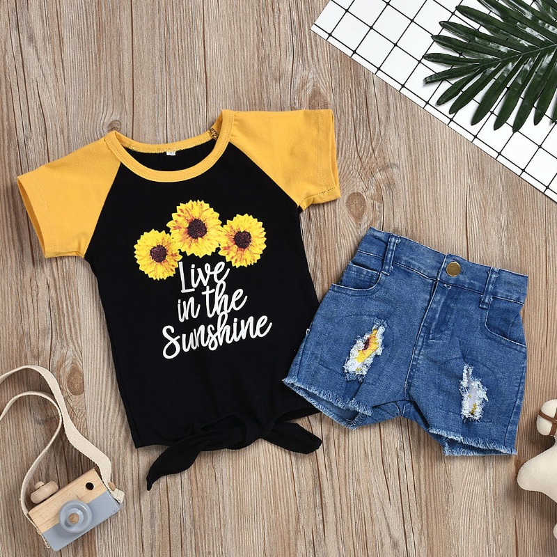 

Lovely Casual Print Black Girl Two-piece Shorts Set