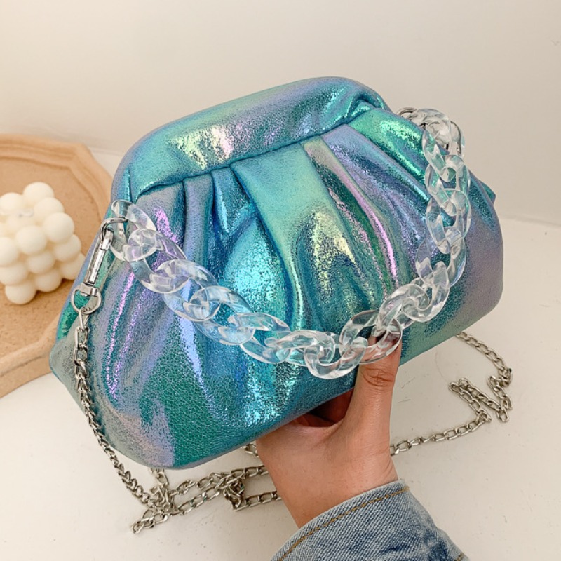 

Lovely Chic Chain Strap Green Crossbody Bag