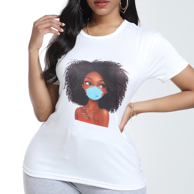 

Lovely Casual O Neck Print White T-shirt