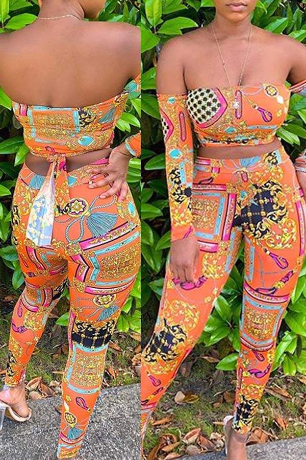

Lovely Trendy Striped Multicolor Plus Size Two-piece Pants Set, Multi