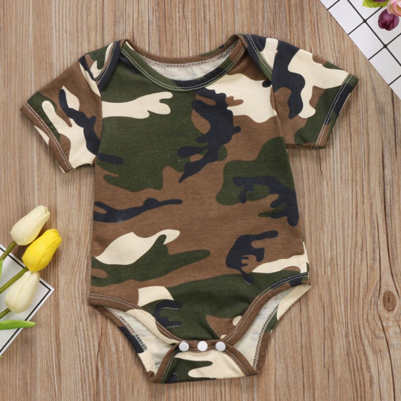 

Lovely Trendy Camo Print Boy One-piece Romper