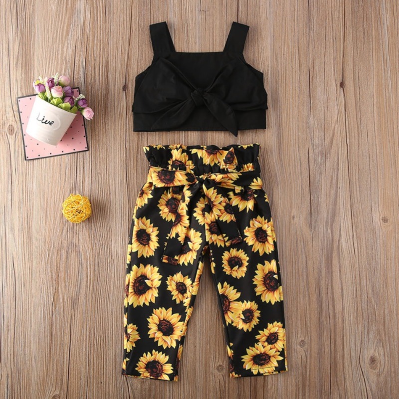 

Lovely Sweet Print Black Girl Two-piece Pants Set
