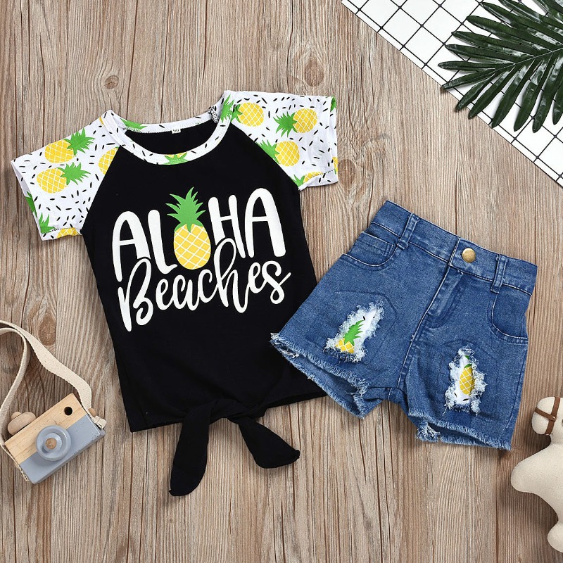 

Lovely Casual Print Black Girl Two-piece Shorts Set