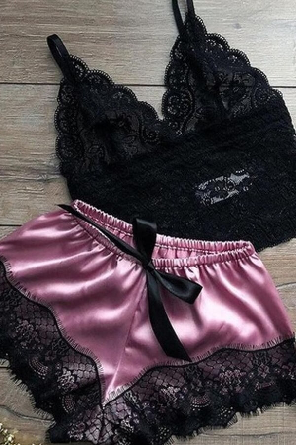 LW SXY Lace Hem Purple Sleepwear