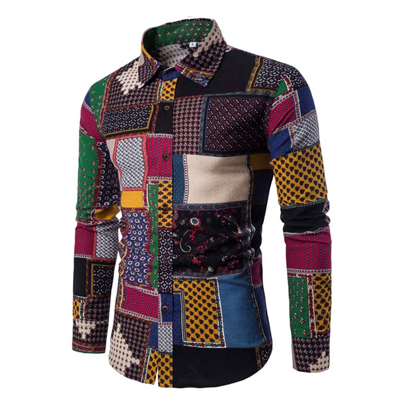 

Lovely Stylish Print Patchwork Multicolor Shirt, Multi