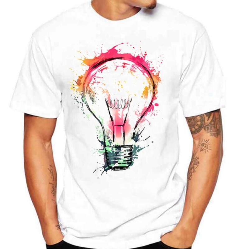 

Lovely Leisure O Neck Print White T-shirt