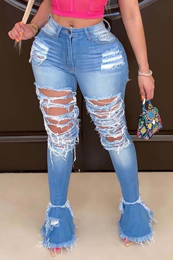 trendy blue jeans