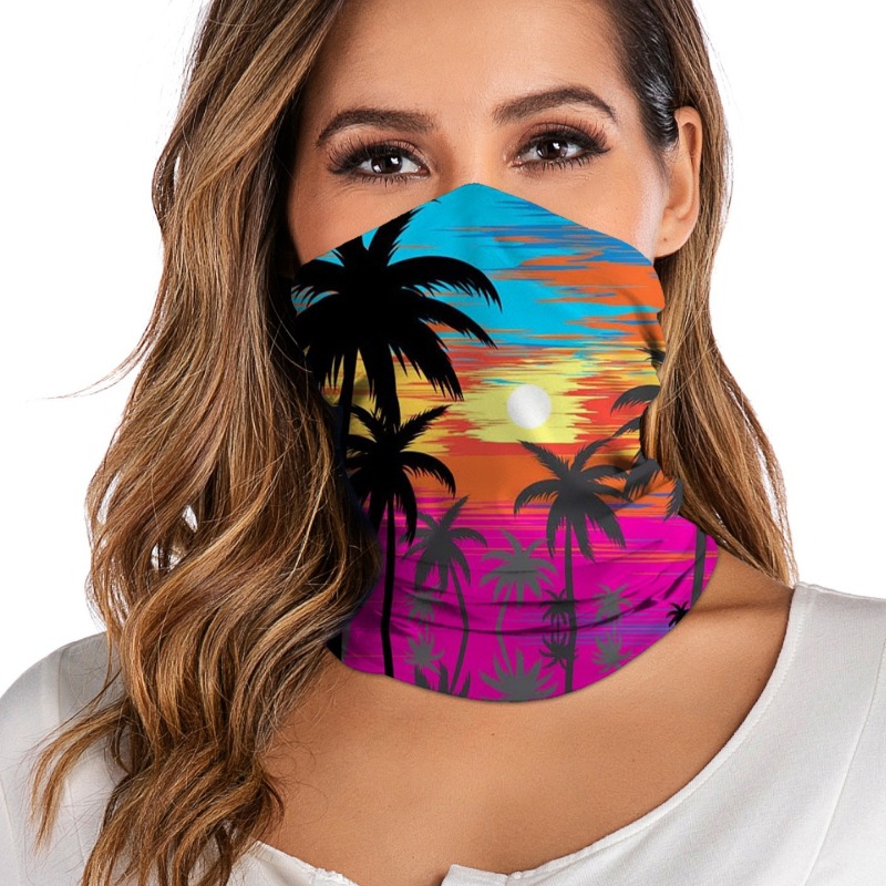 

Lovely Leisure Print Multicolor Face Scarf, Multi