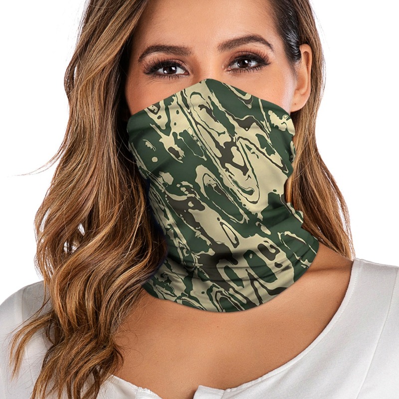 

Lovely Leisure Camo Print Army Green Face Scarf, Army green camouflag