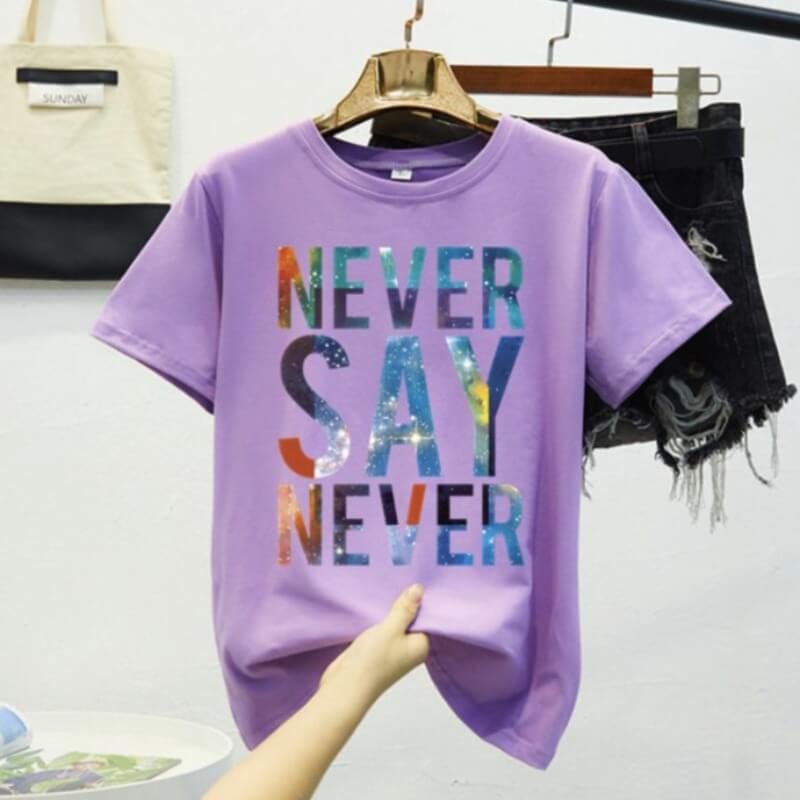 

Lovely Casual O Neck Letter Purple T-shirt