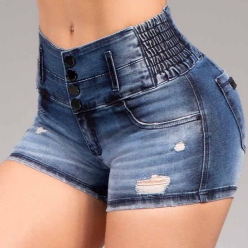 

Lovely Stylish Broken Holes Blue Shorts