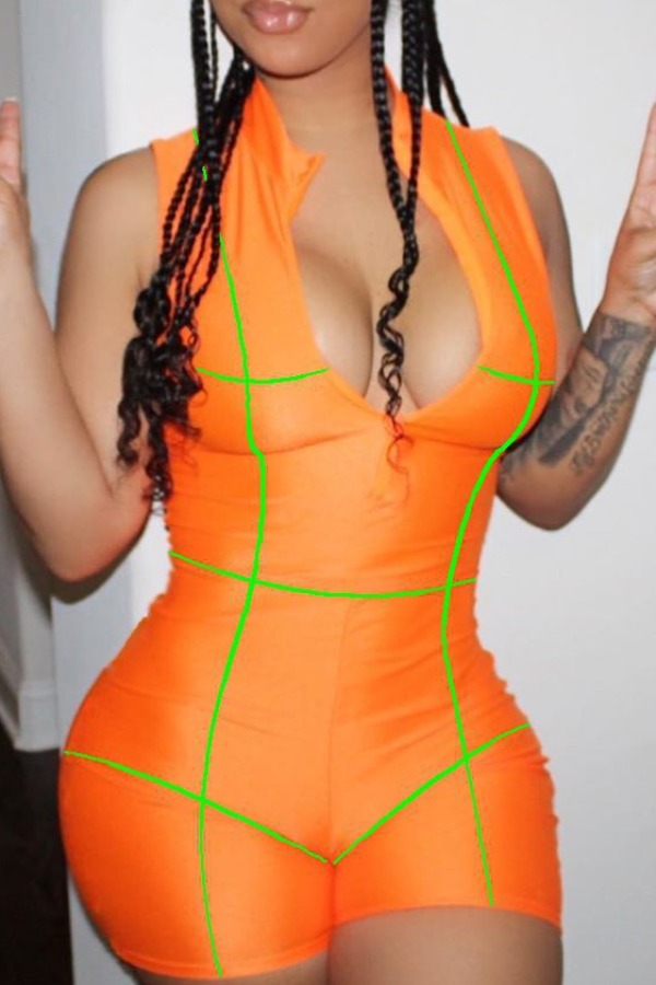 

lovely Trendy Print Orange One-piece Romper