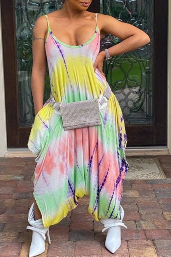 

lovely Stylish Tie-dye Multicolor One-piece Jumpsuit, Multi